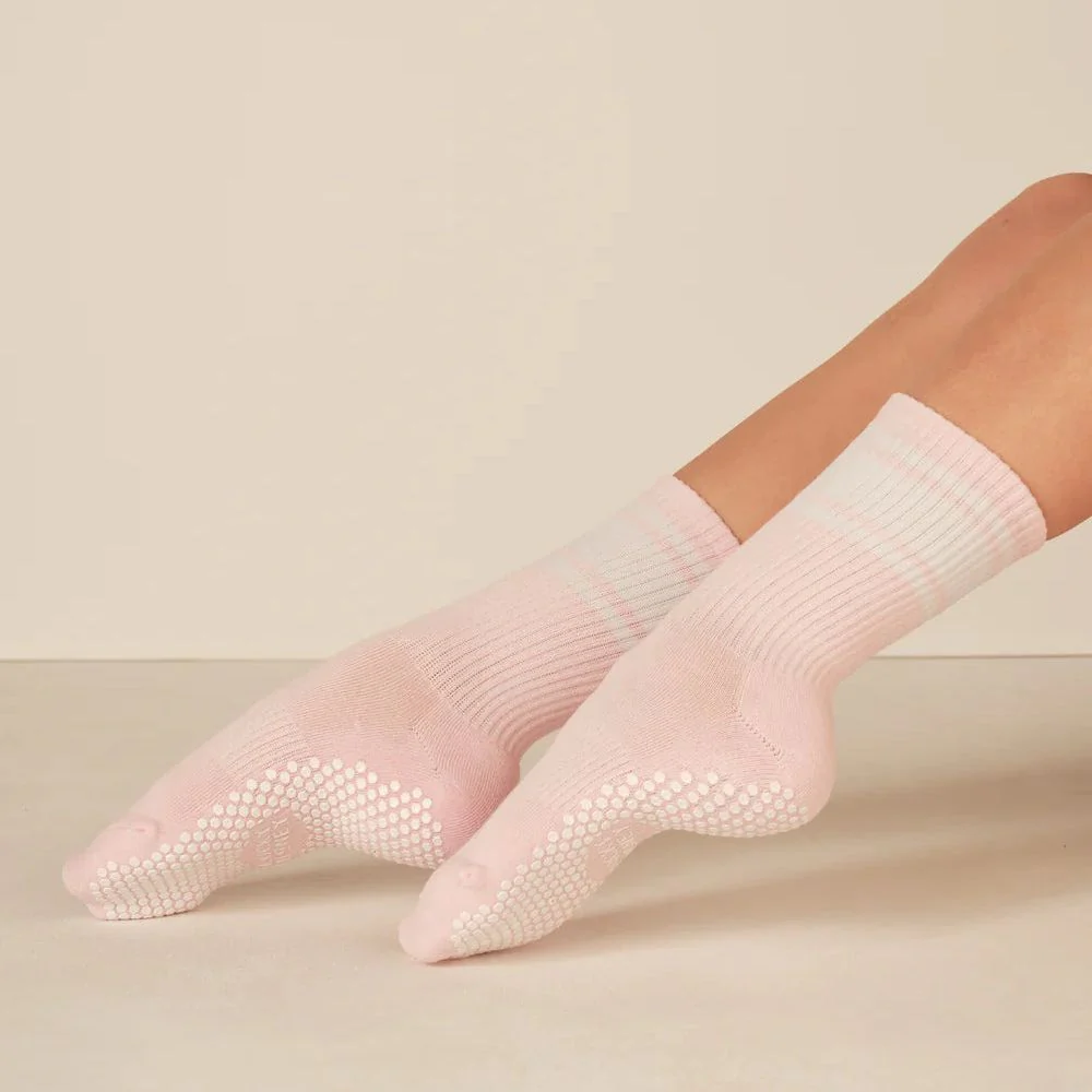 Lucky Honey The Crew Stipe Grip Socks